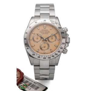 Rolex Daytona 116520 (2001) con quadrante bianco divenuto color senape