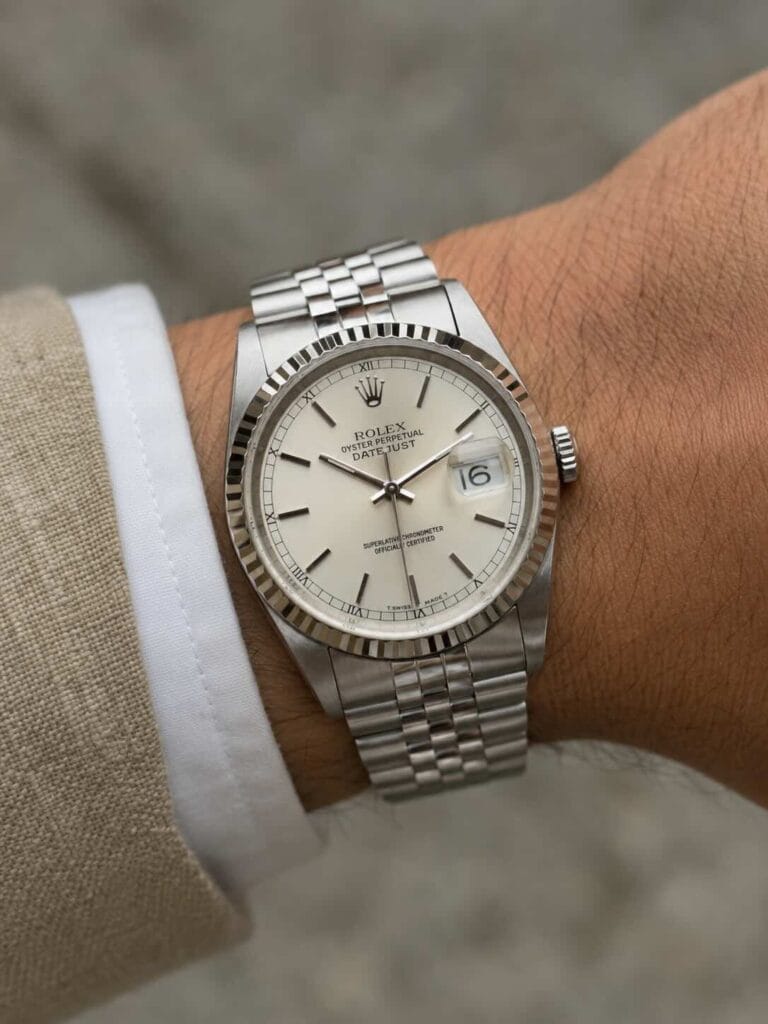 Rolex 16234 e Datejust 5 cifre: la famiglia 1977-2006 (Guida 2026) 4 Rolex 16234 Datejust indossato al polso
