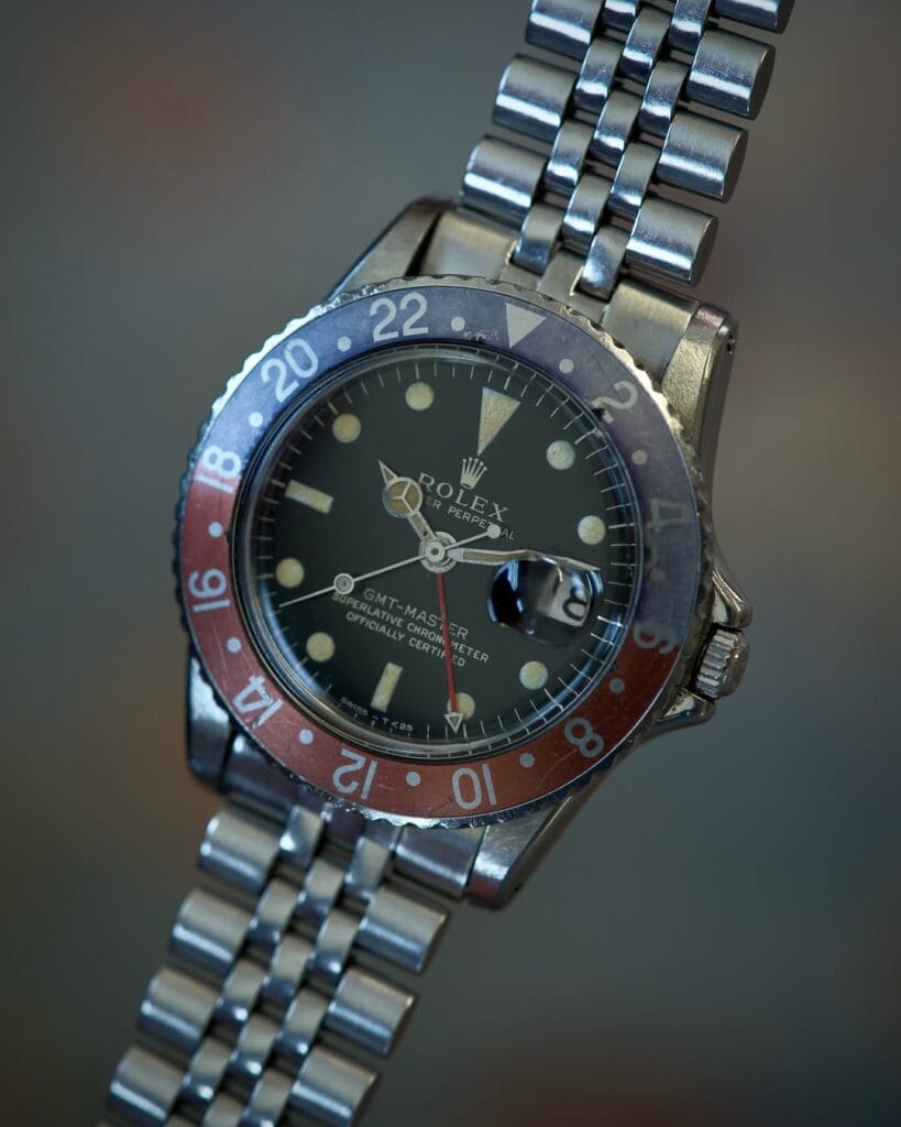 Rolex GMT 1675 in primo piano