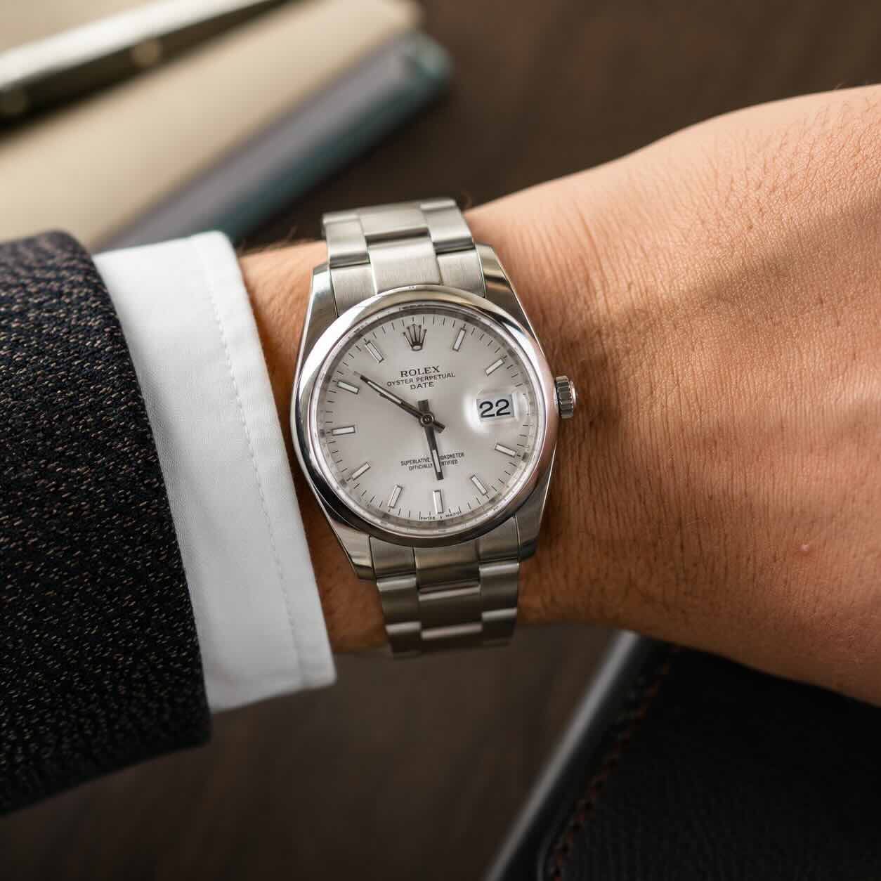 Rolex Oyster Perpetual Date (Oysterdate): dal 1500 al 115200, valore 2026 1 Rolex Oyster Perpetual Date 115200