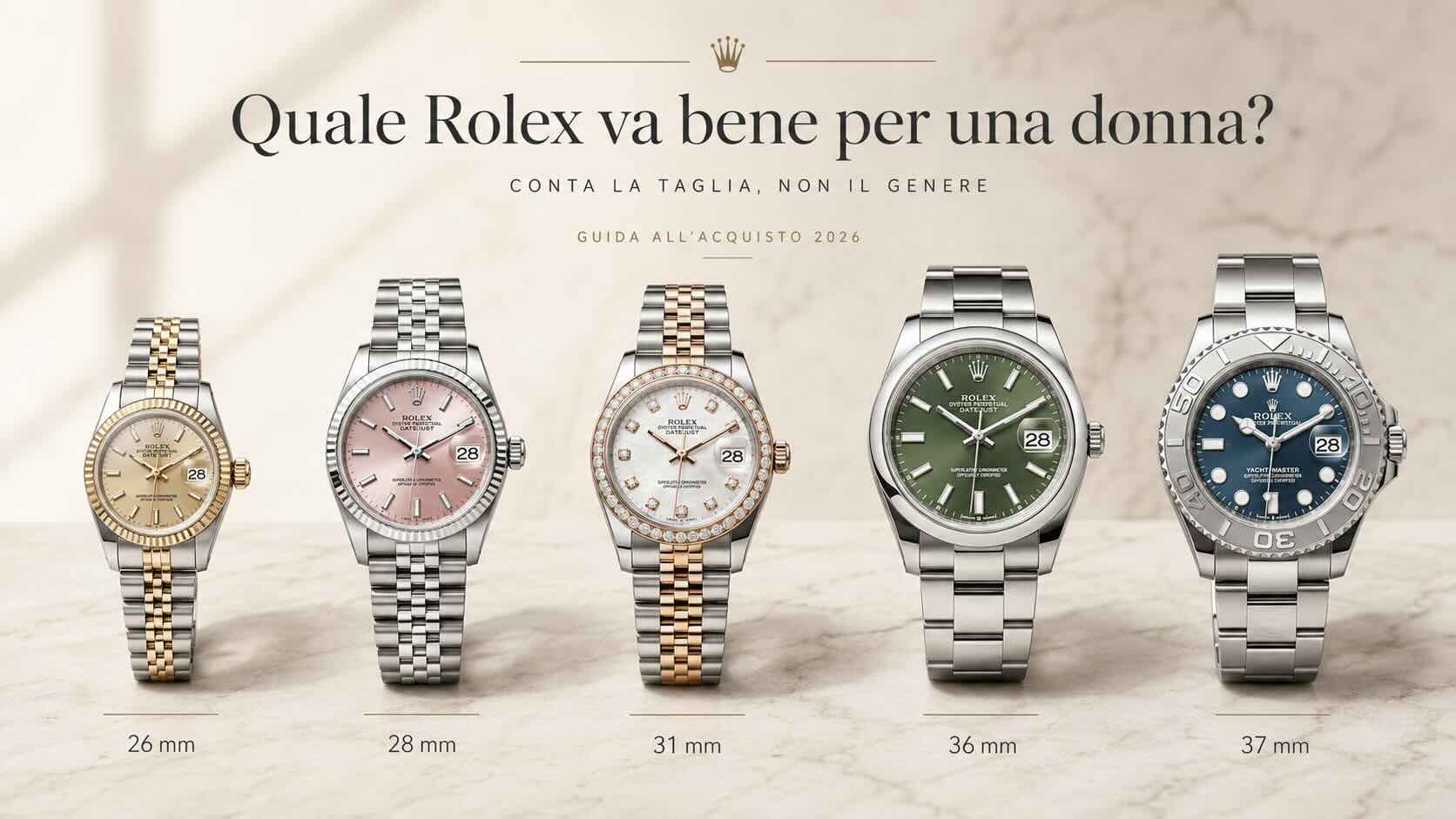 Rolex donna: modelli, taglie e come scegliere (Guida 2026) 1 Rolex donna quale scegliere